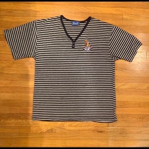 Vintage Pooh embroidered striped t shirt